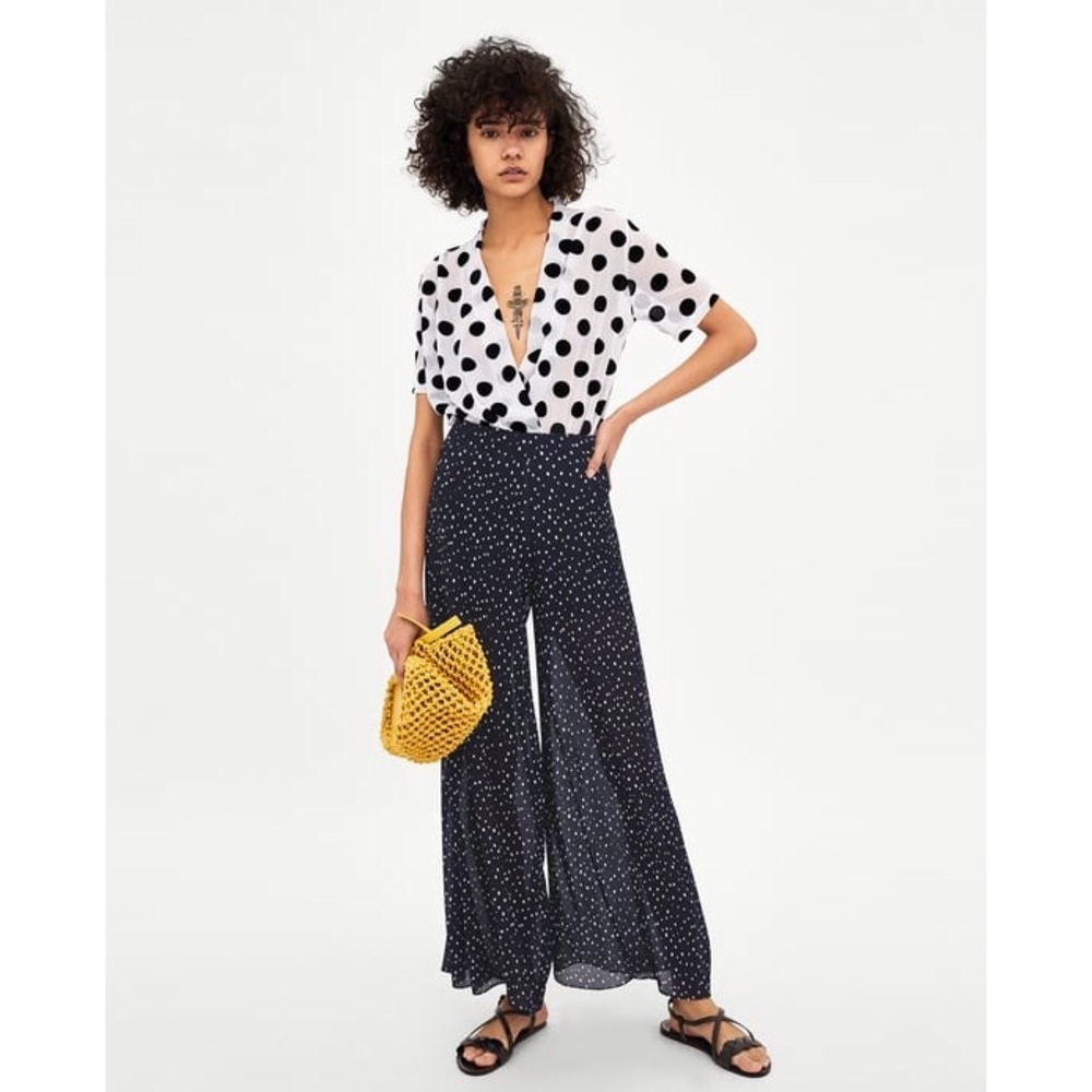 Zara Plated Polka Dot Pants